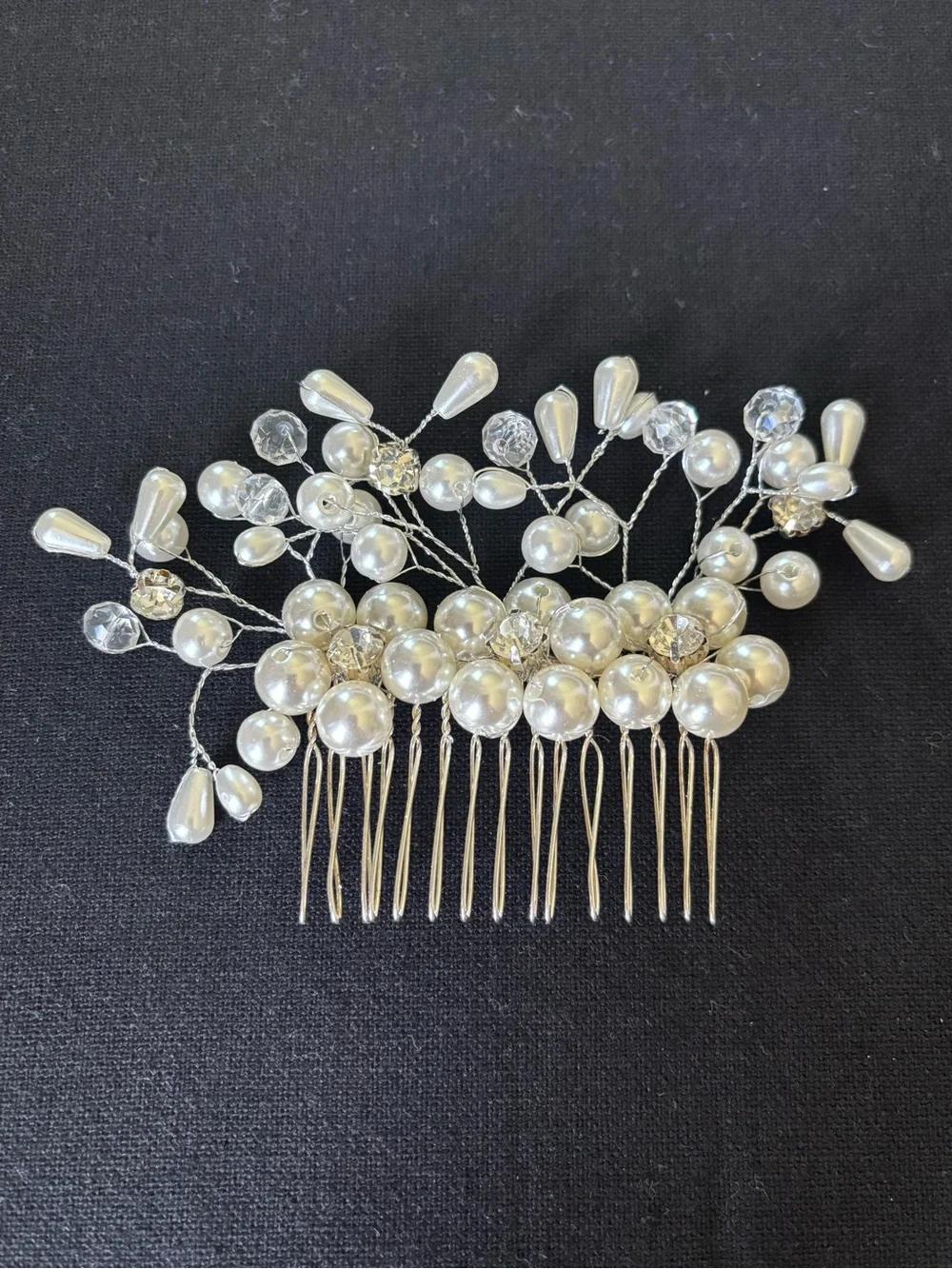 Pearl and Crystal hair comb